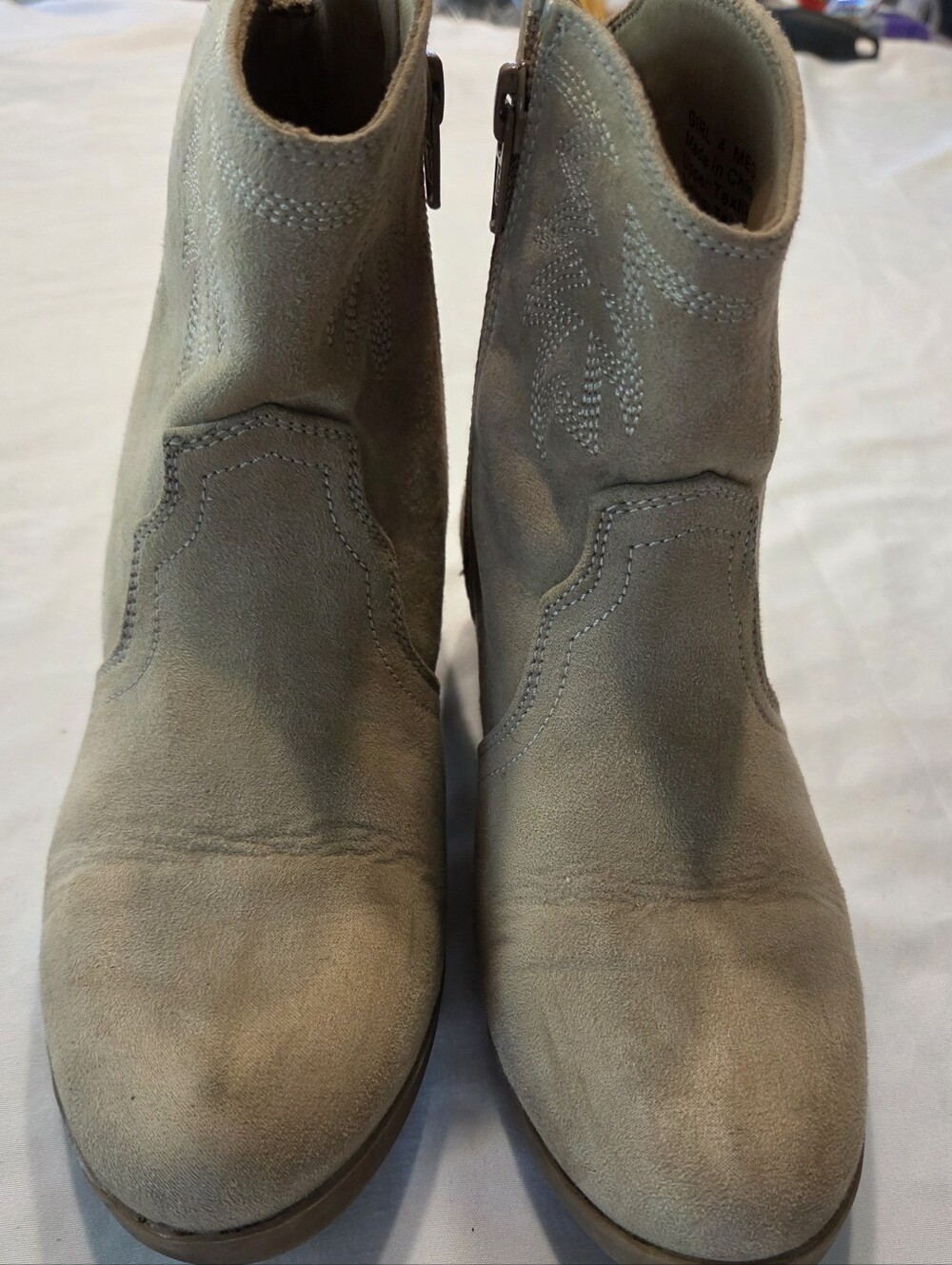 Women's Suede Ankle Booties in Taupe